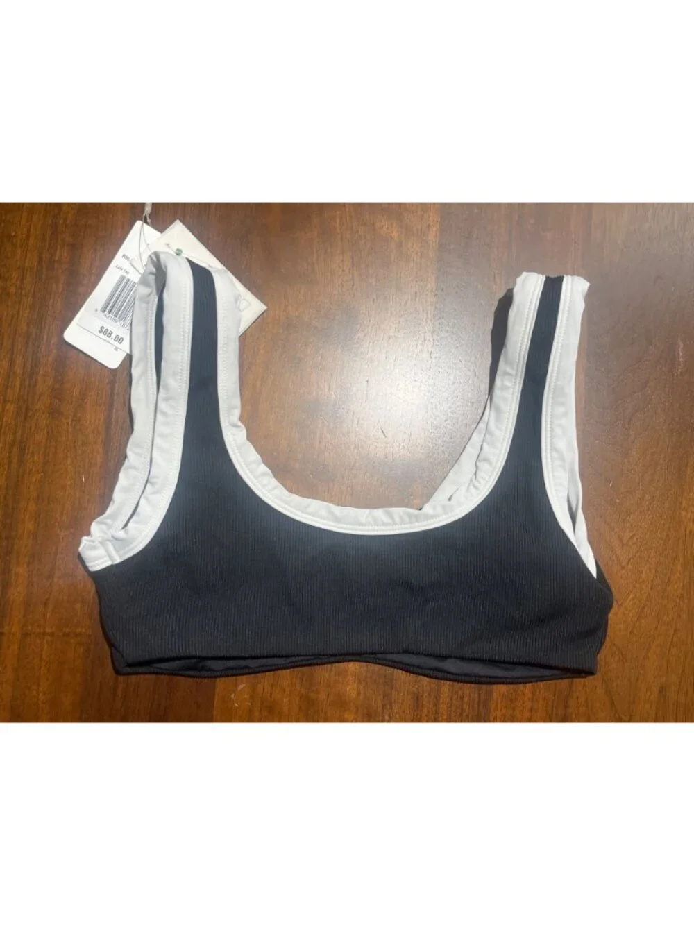 L*SPACE Lala Bikini Top in Black & White Large New Womens Swim